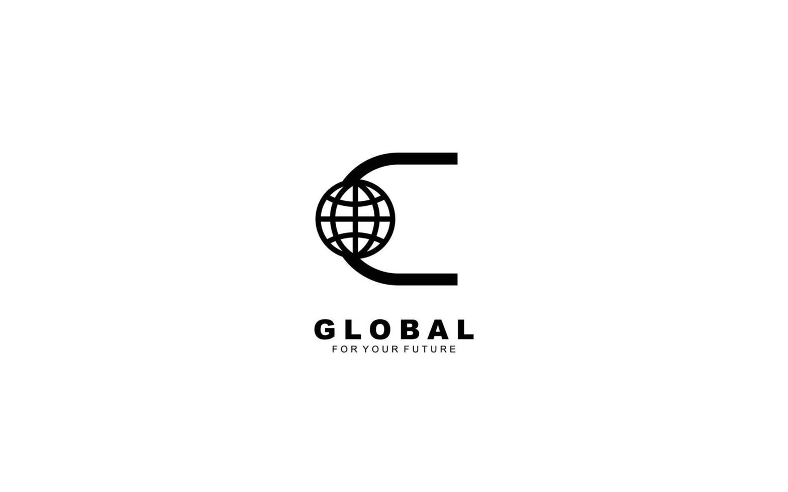 c logo wereldbol voor identiteit. netwerk sjabloon vector illustratie voor uw merk.
