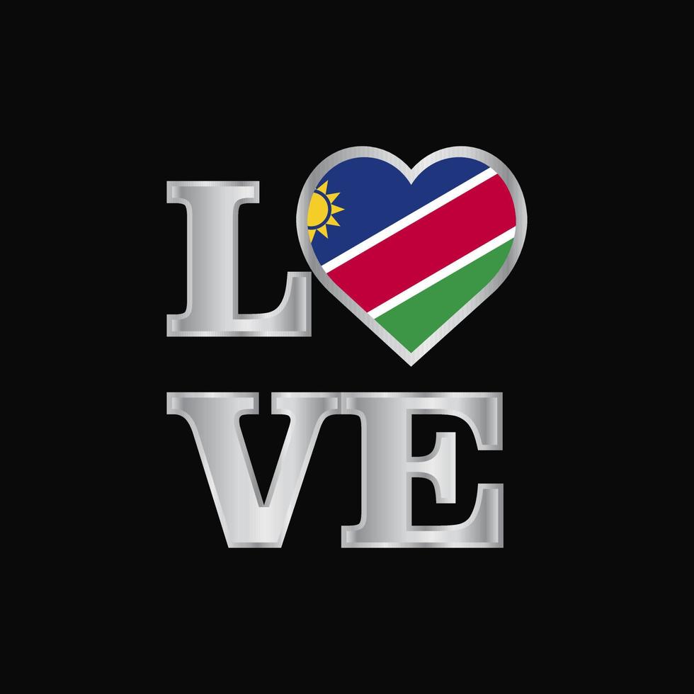 liefde typografie Namibië vlag ontwerp vector mooi belettering