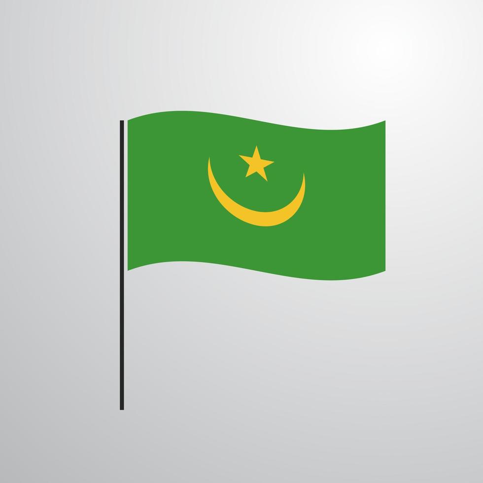 Mauritanië wapperende vlag vector