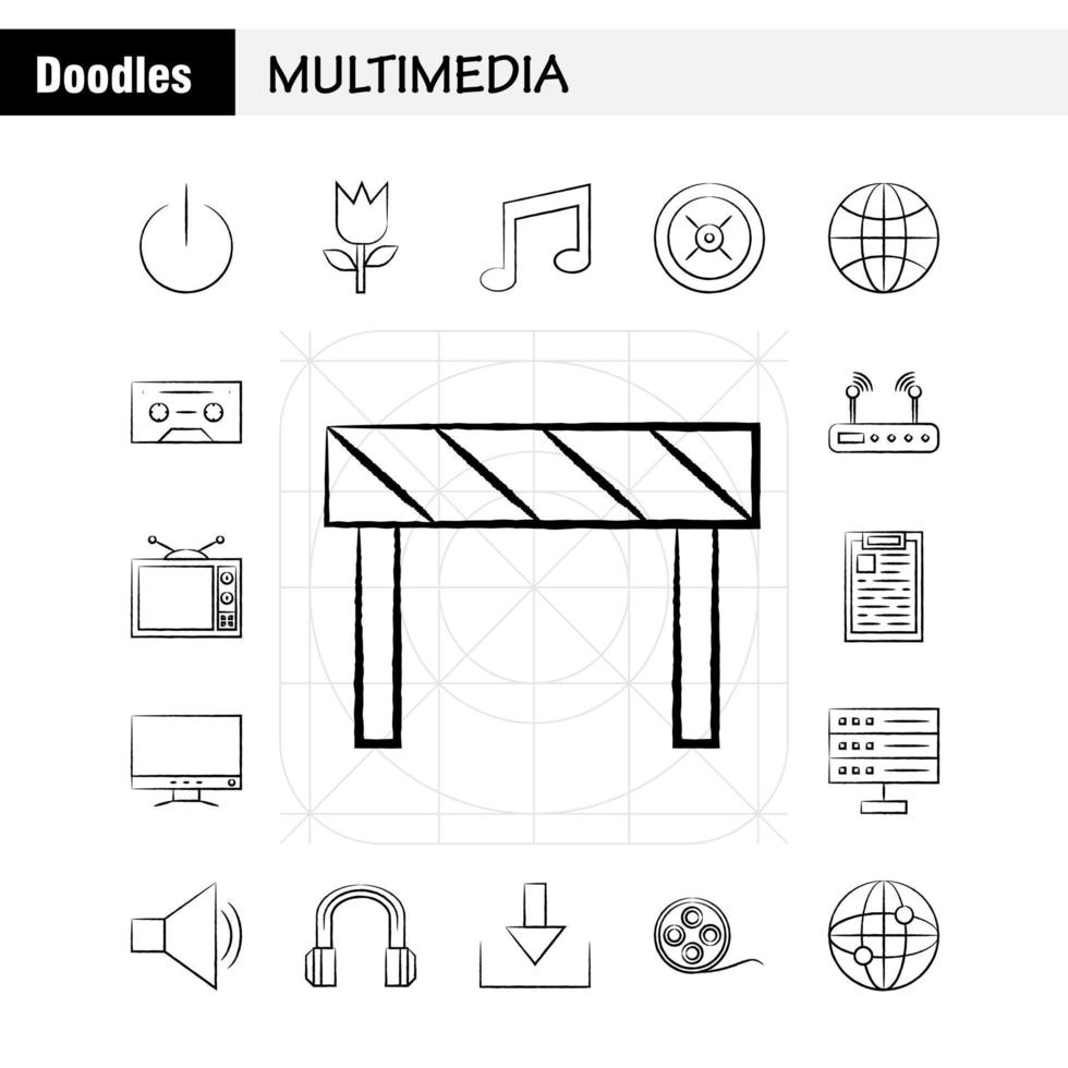 multimedia hand- getrokken icoon voor web afdrukken en mobiel uxui uitrusting zo net zo uit Aan macht begin schakelaar bloem bloesem plantkunde pictogram pak vector