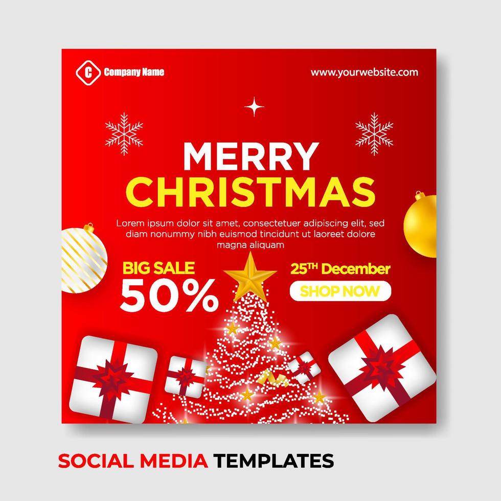 vrolijk Kerstmis uitverkoop sociaal media post vector