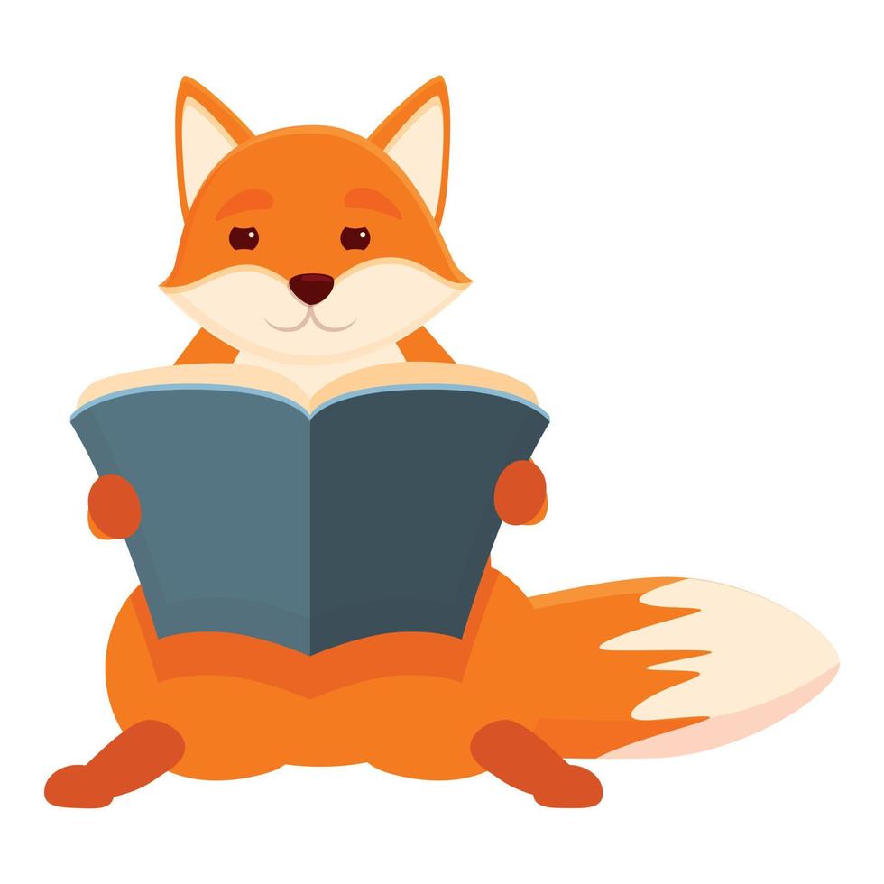 vos lezen boek icoon, tekenfilm stijl vector