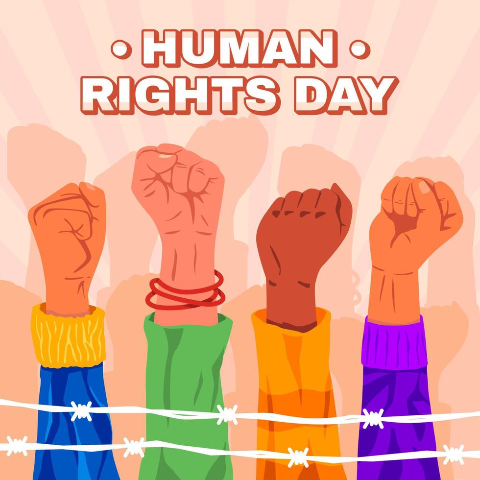 Internationale menselijk rechten dag achtergrond vector
