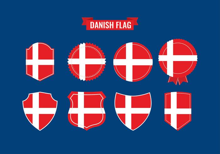 Deense Vlag Icon Gratis Vector