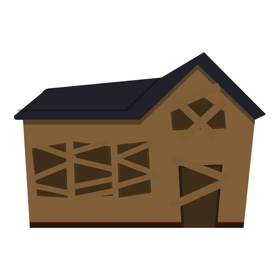 gebouw griezelig huis icoon, tekenfilm stijl vector