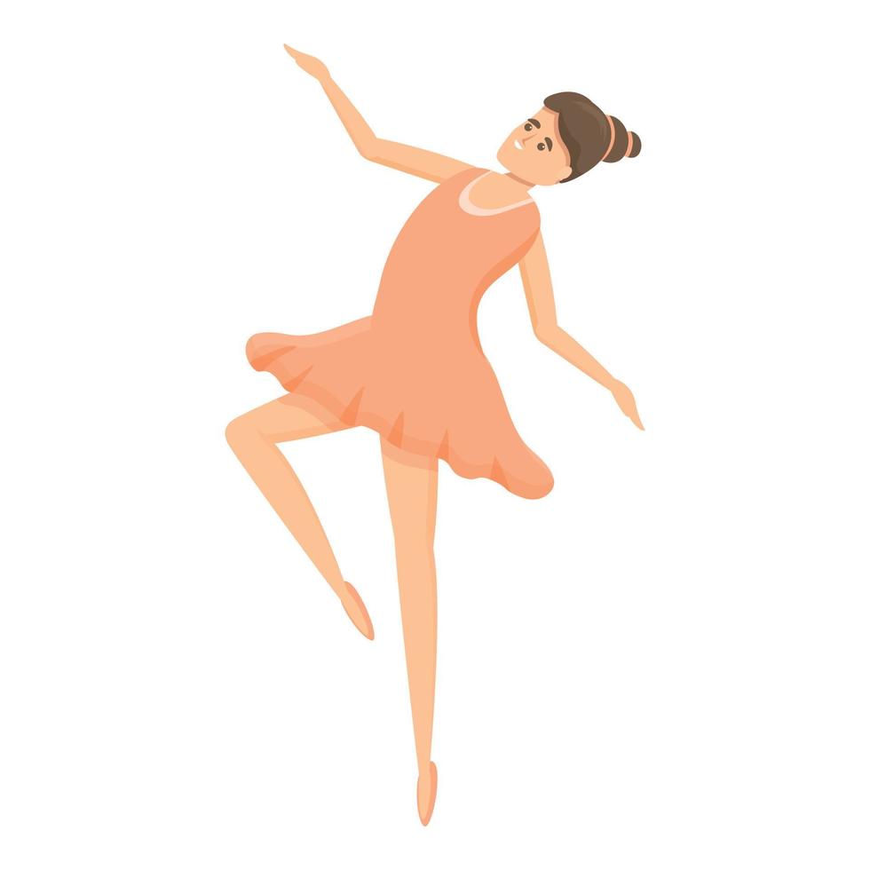 vrouw ballerina icoon, tekenfilm stijl vector
