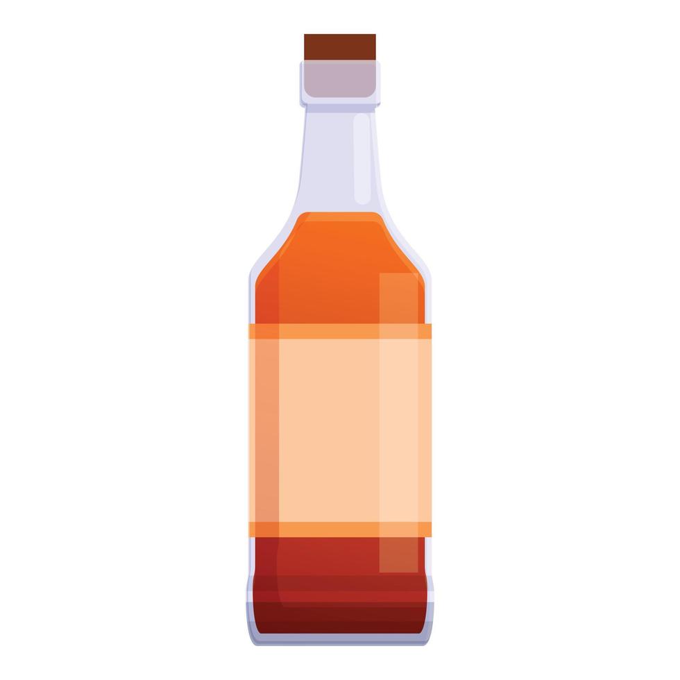 bourbon alcohol fles icoon, tekenfilm stijl vector