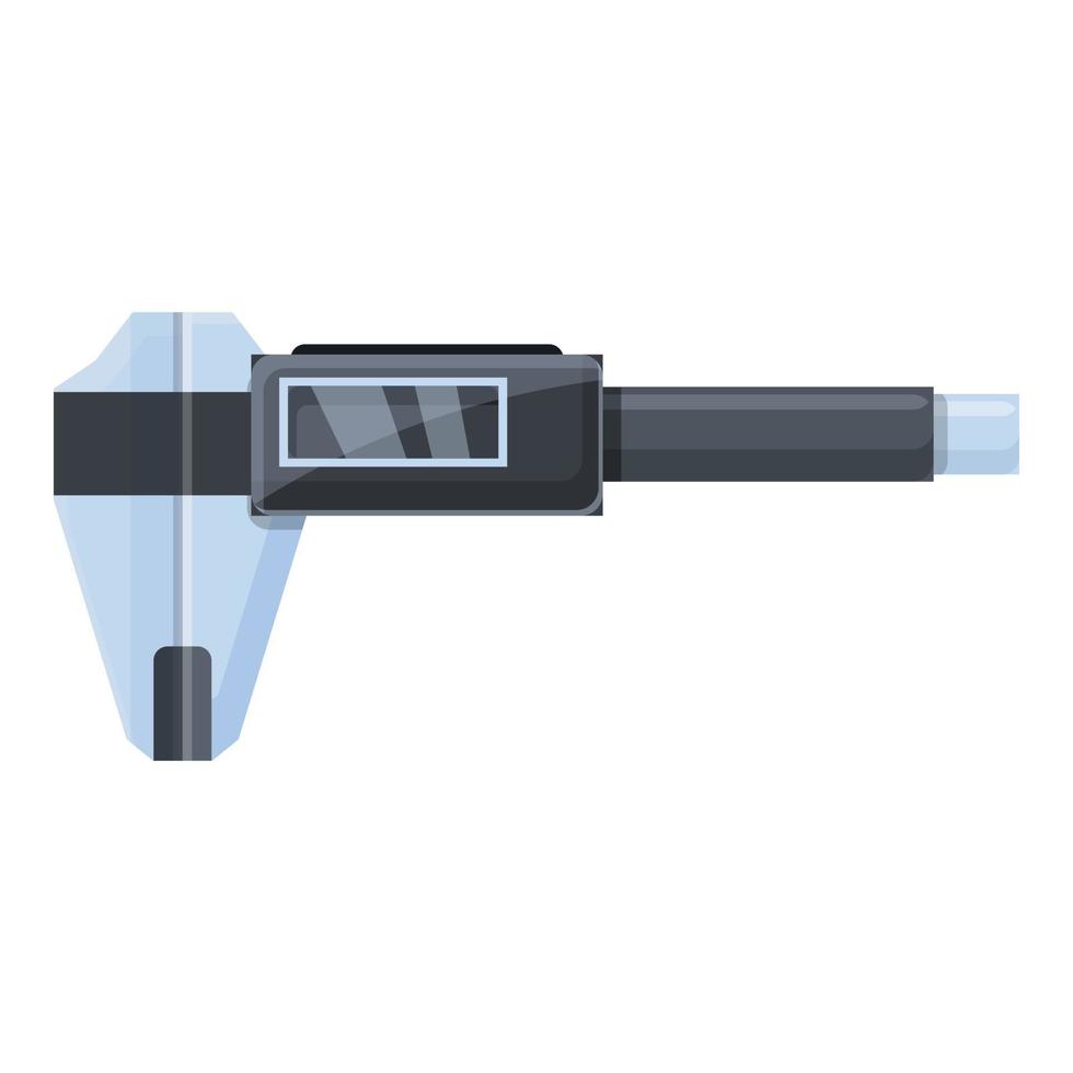 digitaal micrometer metaal icoon, tekenfilm stijl vector