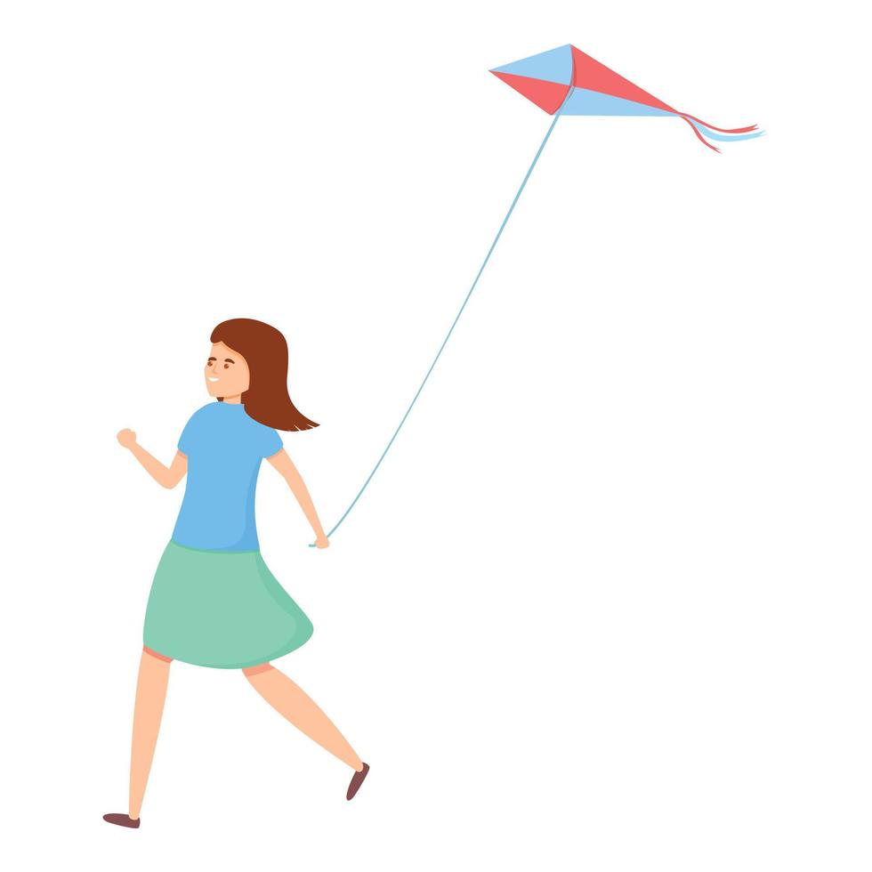 schattig spelen vlieger icoon, tekenfilm stijl vector