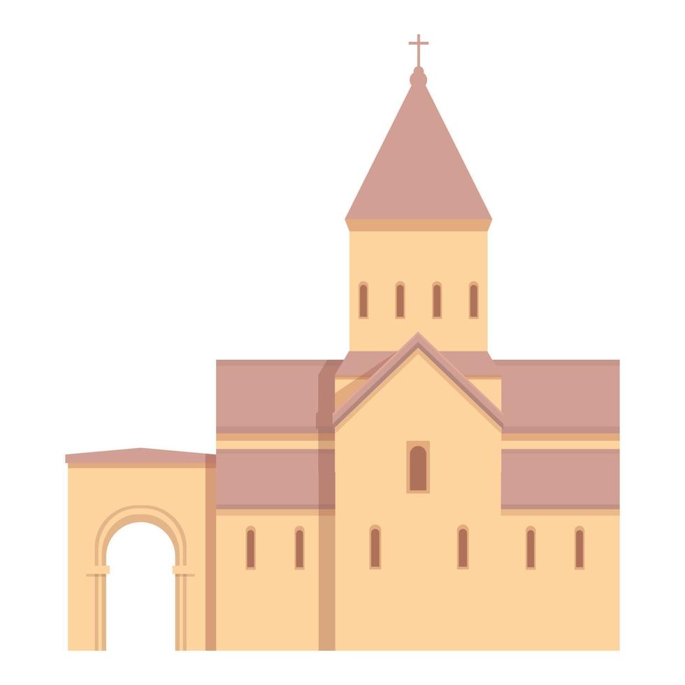 Armenië kerk icoon tekenfilm vector. klooster kaart vector