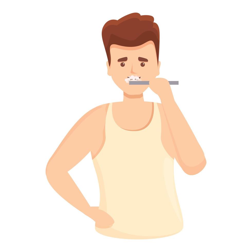 jongen schoon tanden icoon tekenfilm vector. kind tand borstel vector
