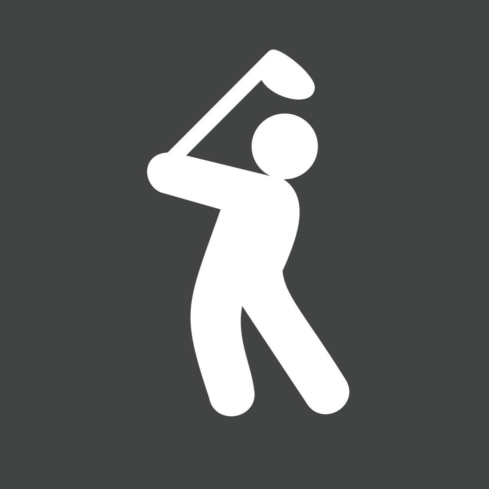 golf speler glyph omgekeerd icoon vector