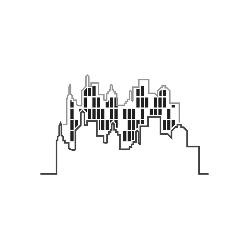 moderne skyline van de stad illustratie in plat ontwerp vector