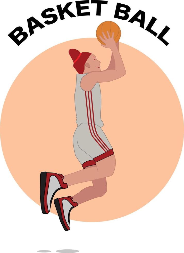 sport basketbal slamdunk speler vector