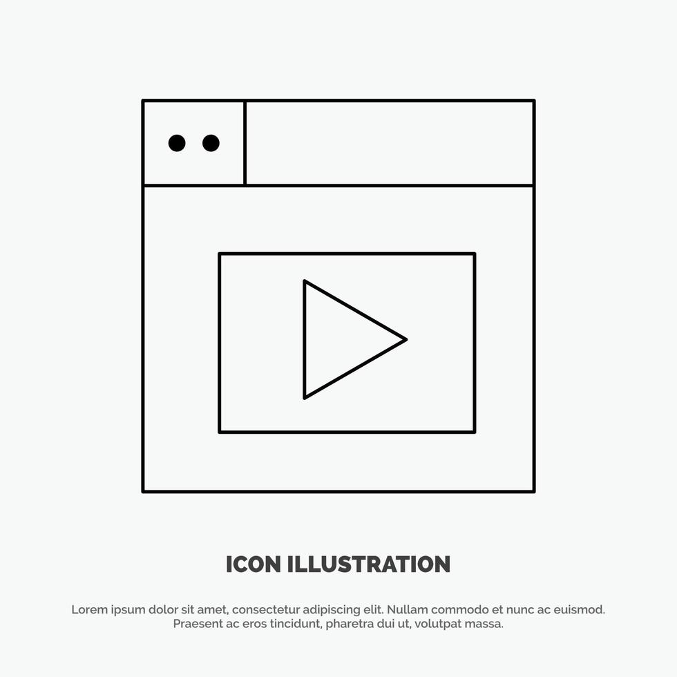 web ontwerp video lijn icoon vector