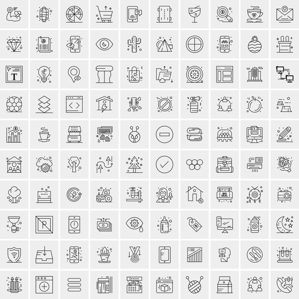 100 bedrijf pictogrammen voor web en afdrukken materiaal vector