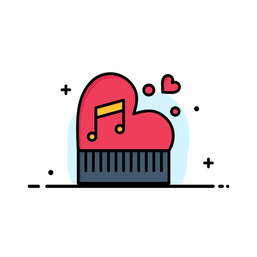 klassiek liefde huwelijk passie piano Valentijn bruiloft bedrijf logo sjabloon vlak kleur vector