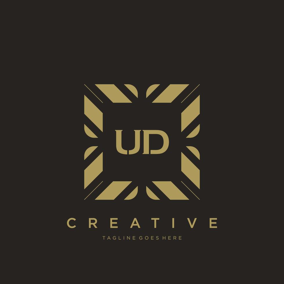 ud eerste brief luxe ornament monogram logo sjabloon vector