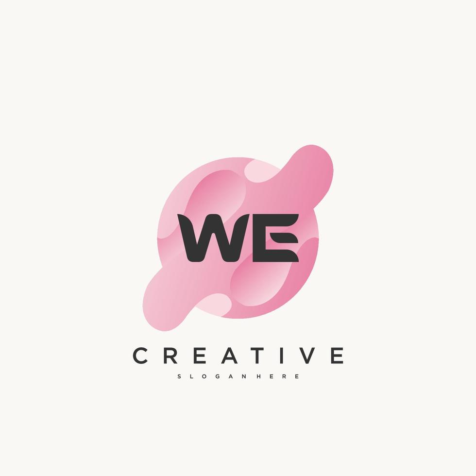 wij eerste brief kleurrijk logo icoon ontwerp sjabloon elementen vector