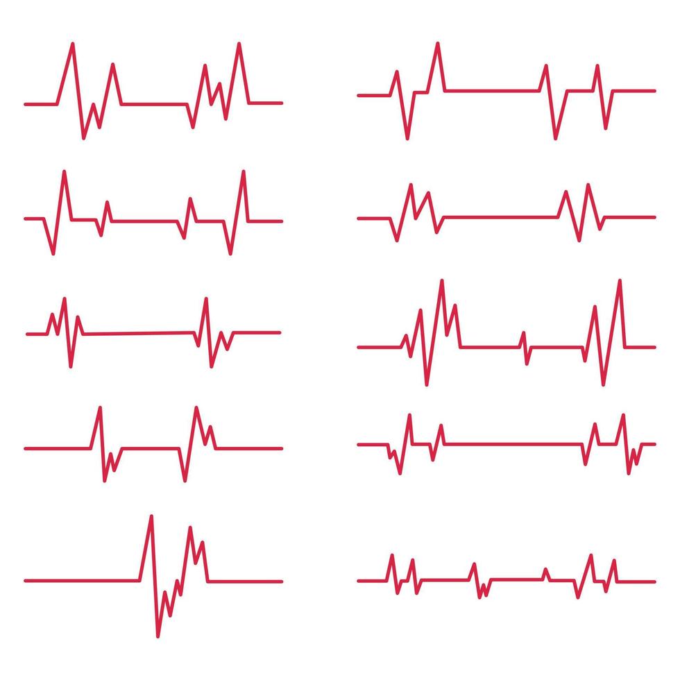 hart pols. hart tarief diagram wanneer oefenen verzameling set. vector illustratie. eps 10.