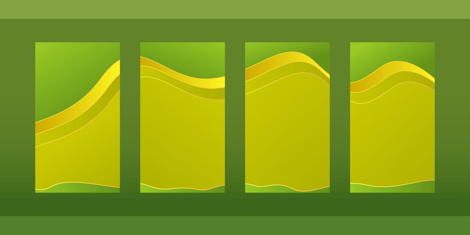 reeks van bewerkbare minimaal plein banier sjabloon. groen achtergrond kleur met vorm geven aan. vector