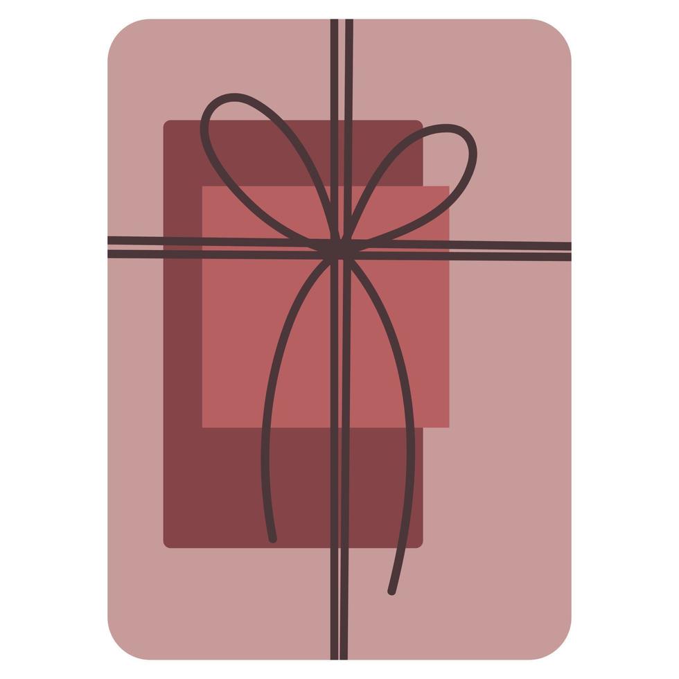een geschenk doos met bordeaux ansichtkaarten. geschenk pakket. Kerstmis geschenk. vector illustratie van een Kerstmis geschenk.