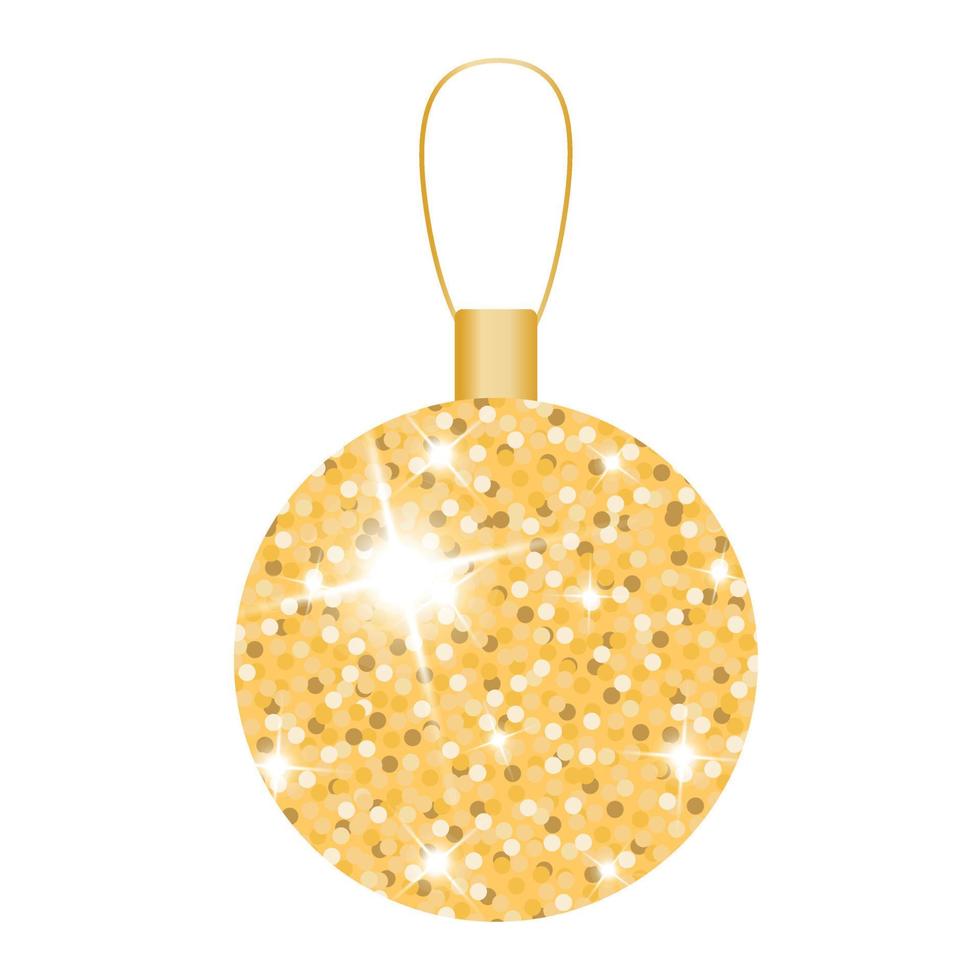 gouden bal met schittert. vector gouden bal met schittert. Kerstmis boom decoratie.