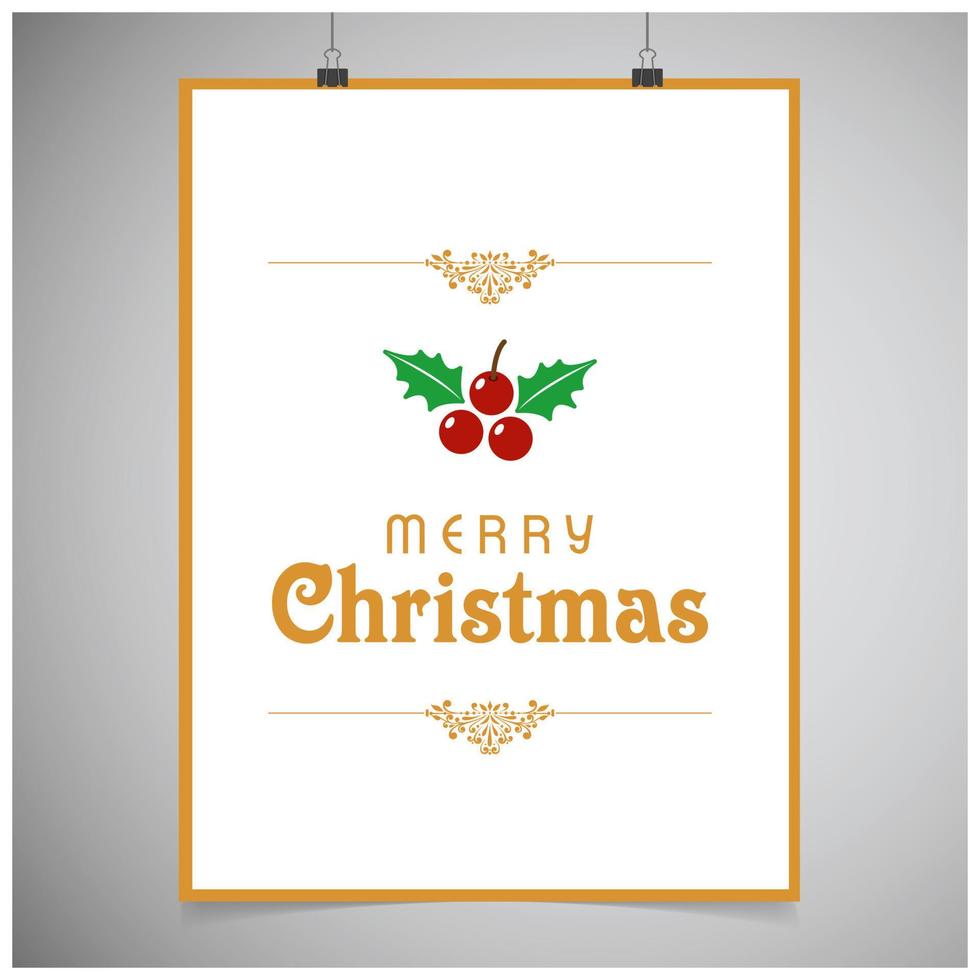 vrolijk Kerstmis creatief ontwerp met wit achtergrond vector