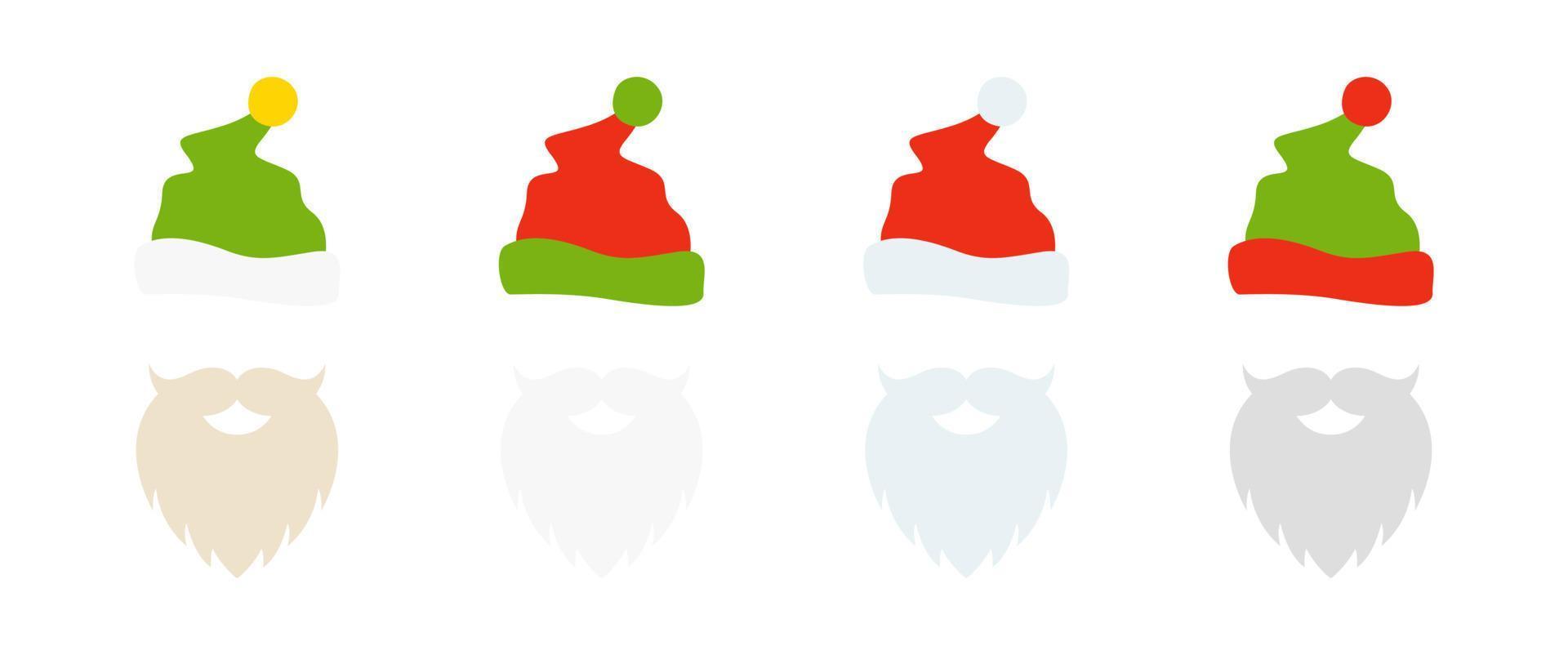 baard met Kerstmis hoed Aan wit achtergrond vector