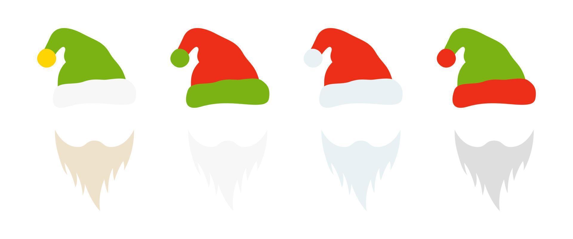 baard met Kerstmis hoed Aan wit achtergrond vector