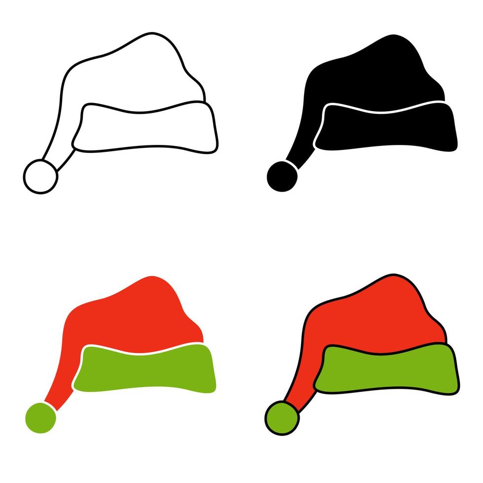 reeks van de kerstman claus hoed geïsoleerd Aan wit achtergrond vector