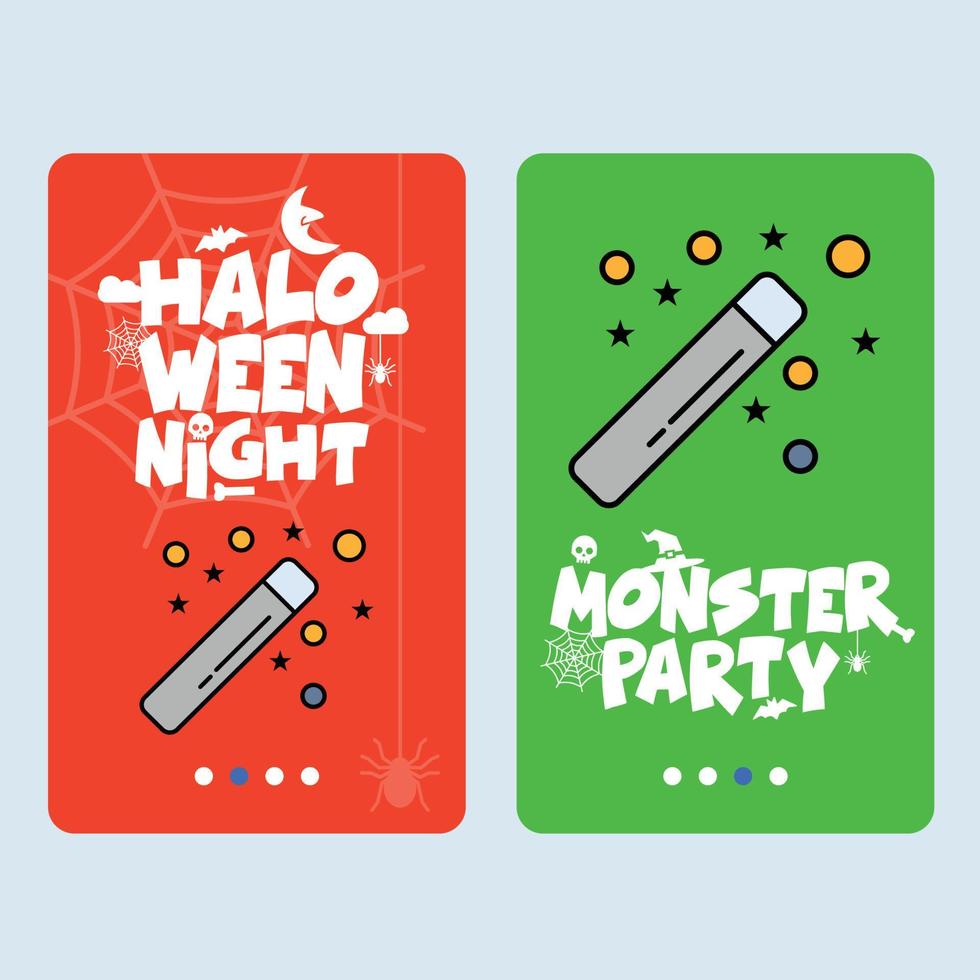 gelukkig halloween uitnodiging ontwerp met magie stok vector