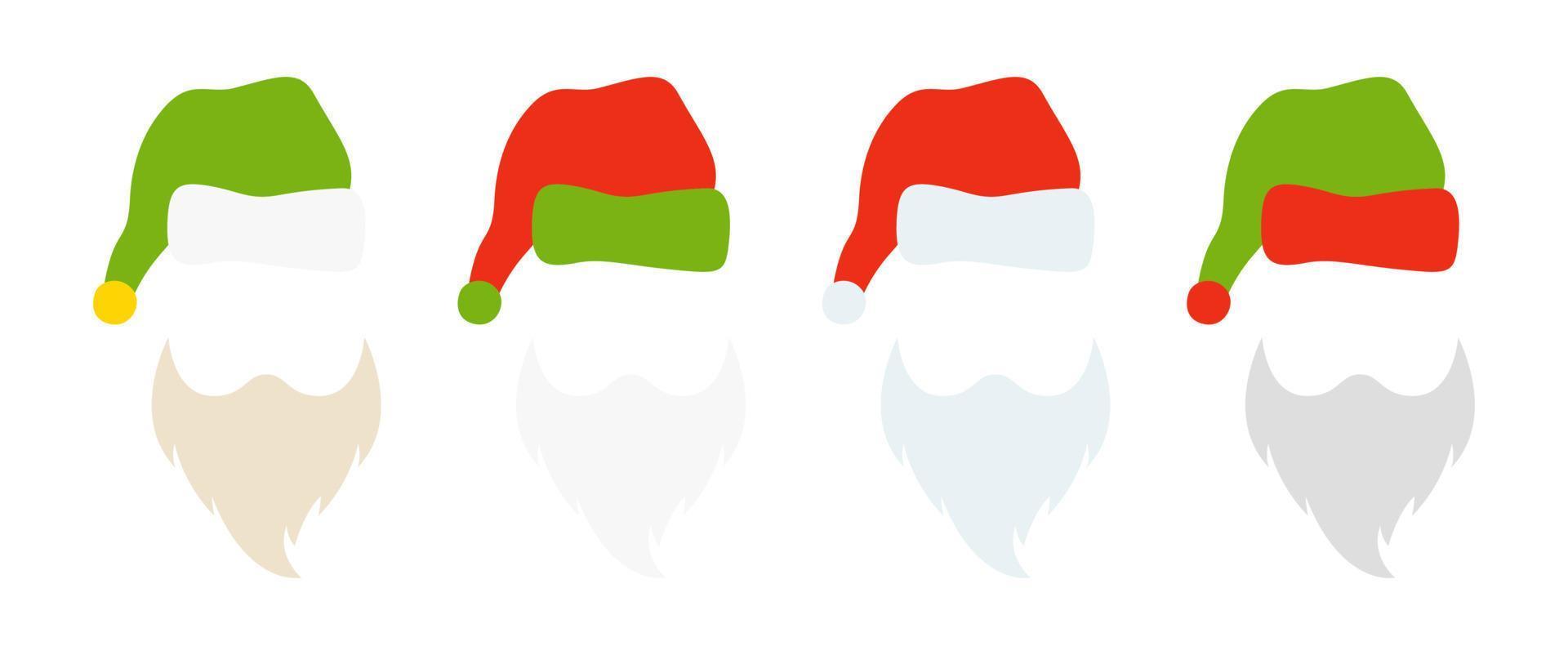 baard met Kerstmis hoed Aan wit achtergrond vector