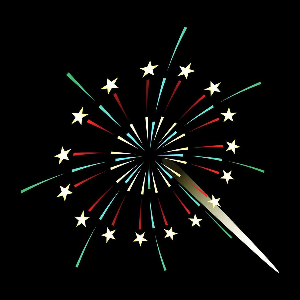 modern vlak illustratie van vuurwerk vector