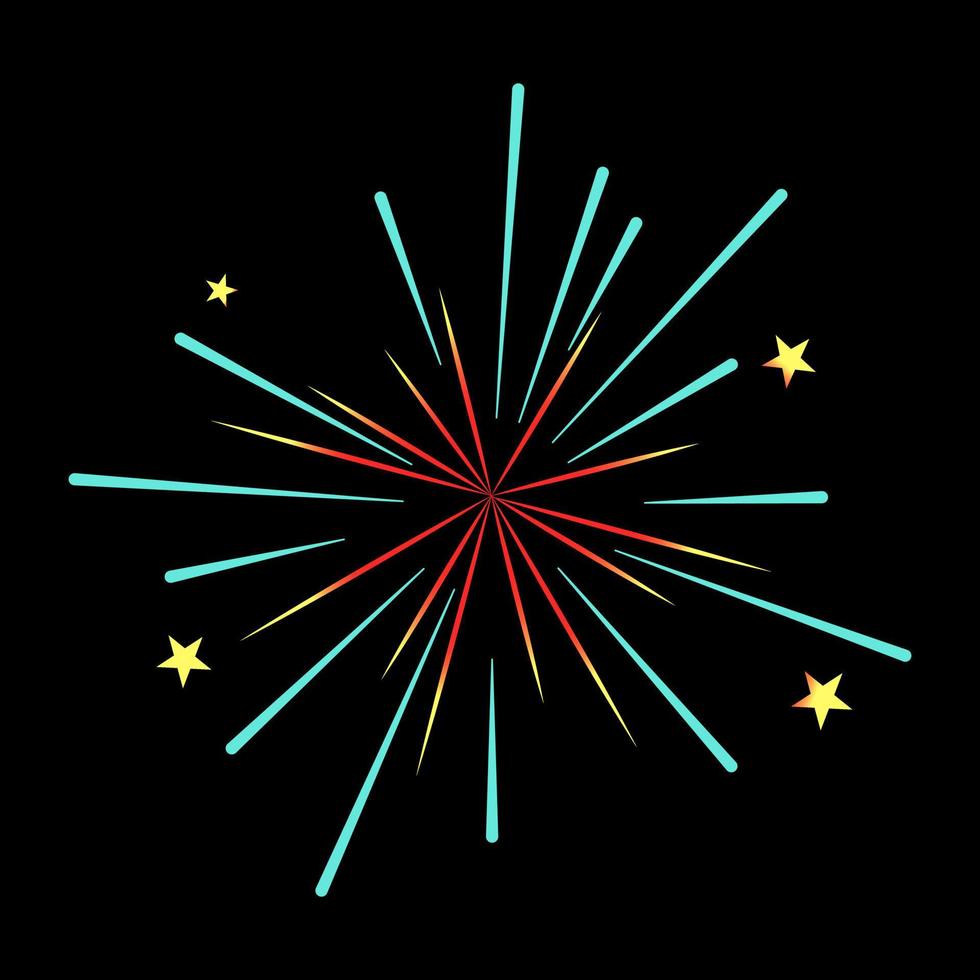 modern vlak illustratie van vuurwerk vector