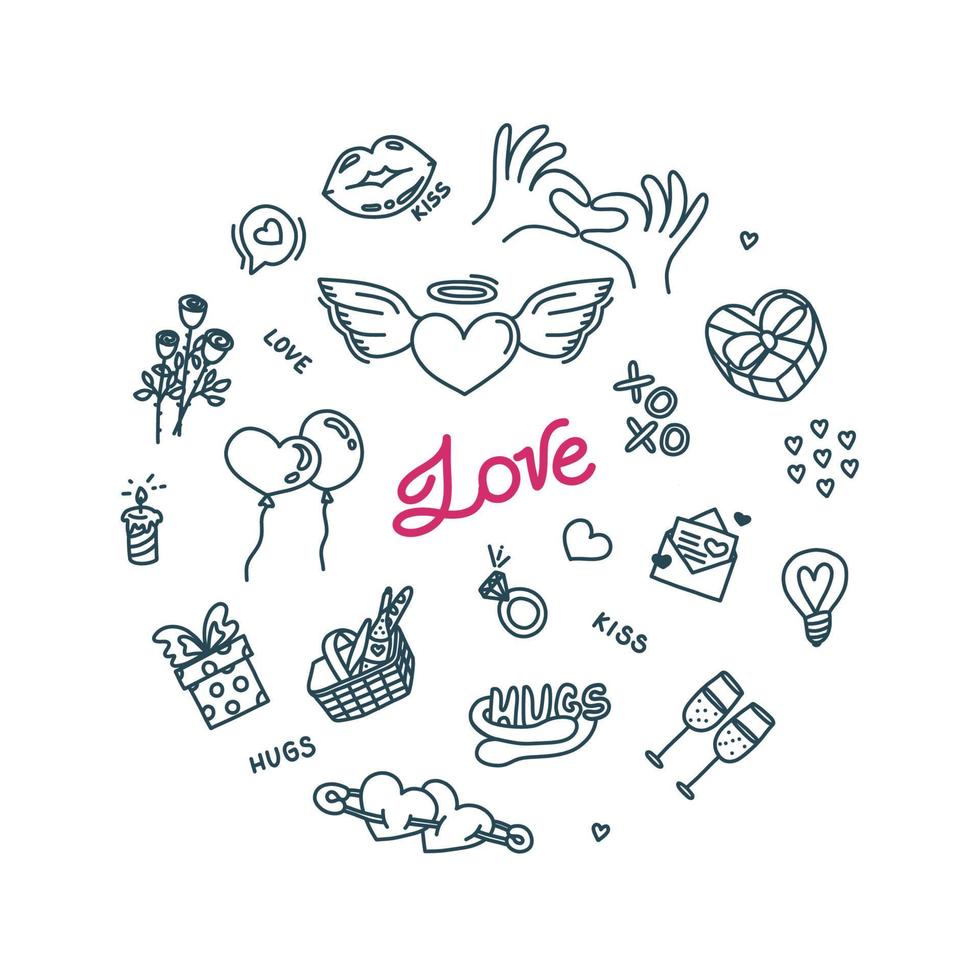 tekening over liefde en romantisch relatie. vector illustratie voor prints en ontwerpen