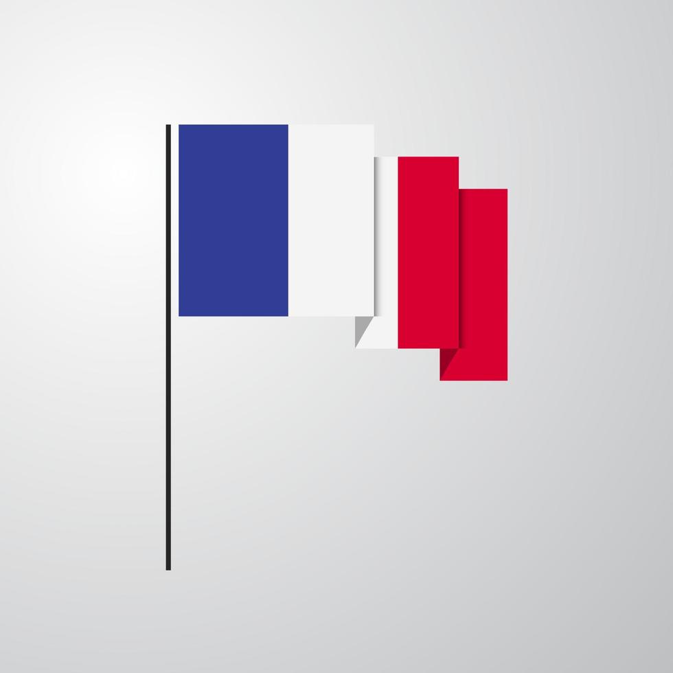 Frankrijk golvend vlag creatief achtergrond vector