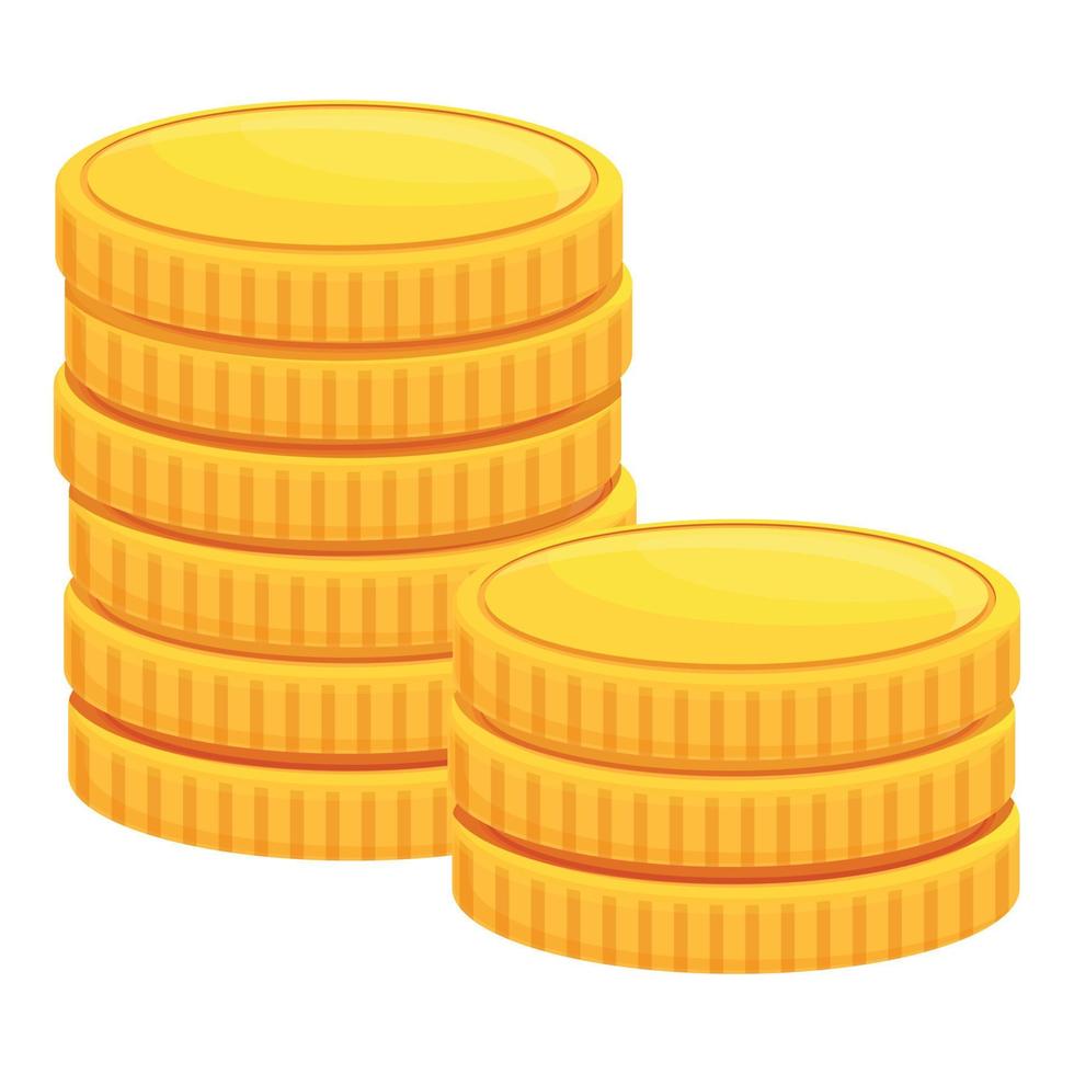 goud geld munten icoon, tekenfilm stijl vector