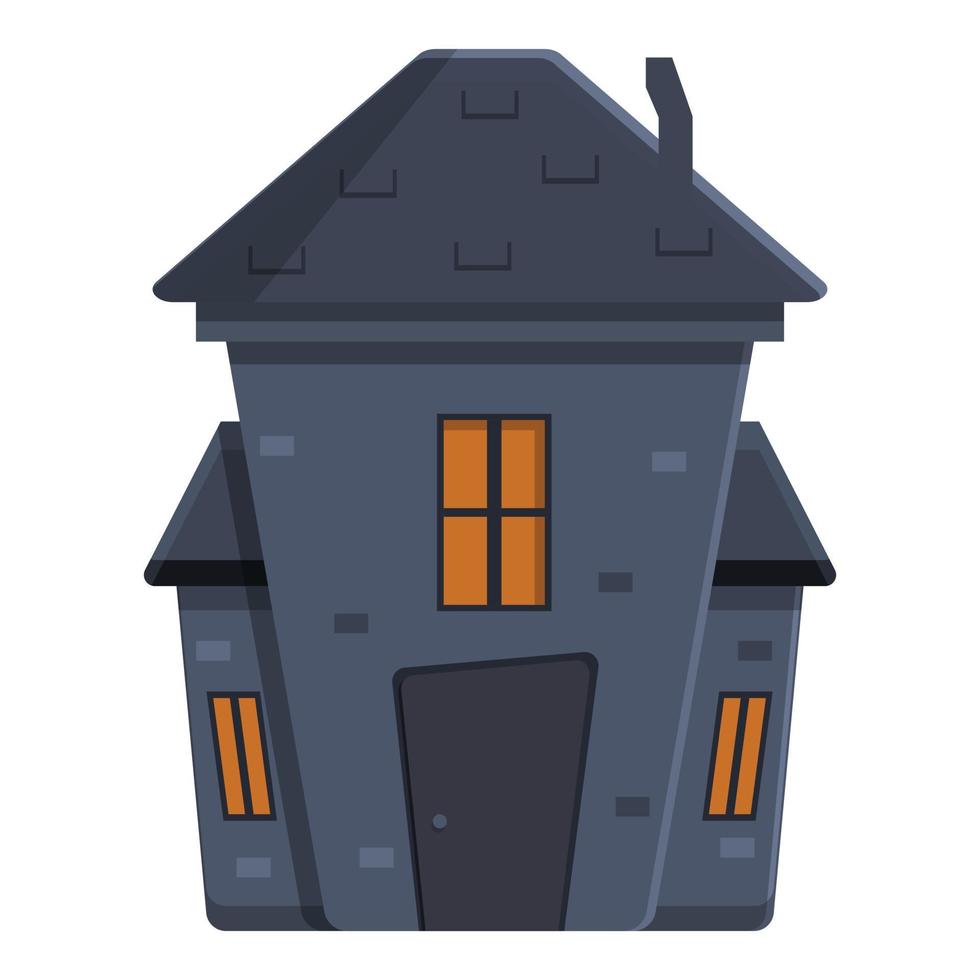 truc griezelig huis icoon, tekenfilm stijl vector