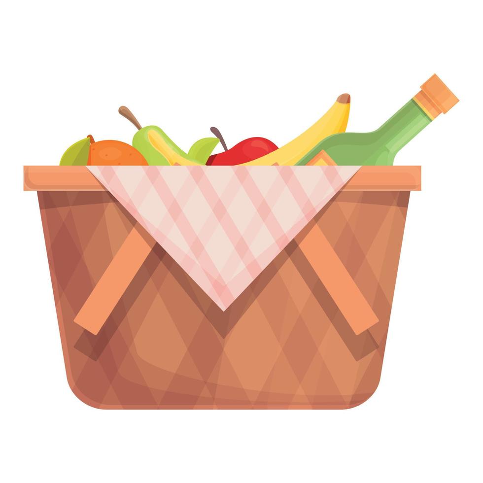 picknick voedsel mand icoon tekenfilm vector. belemmeren brood vector