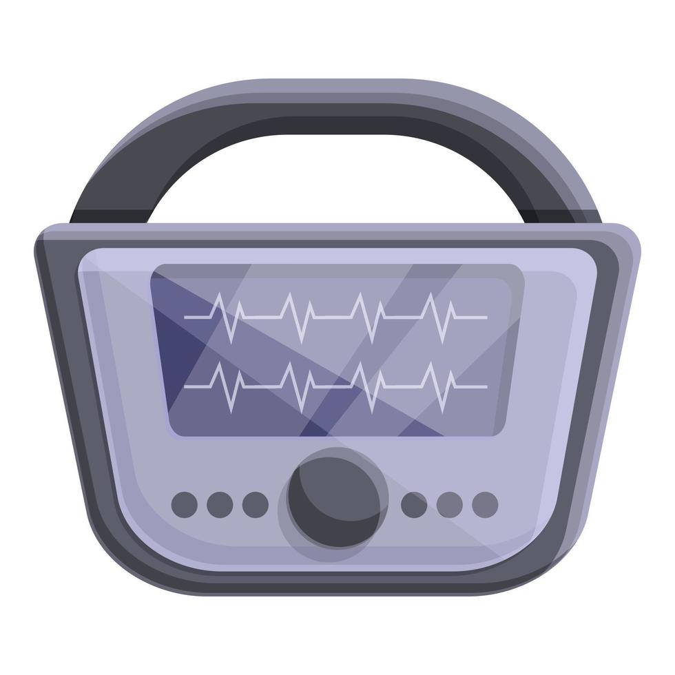 cardiologie defibrillator icoon, tekenfilm stijl vector