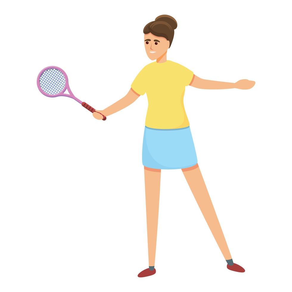 elegant tennis speler icoon, tekenfilm stijl vector