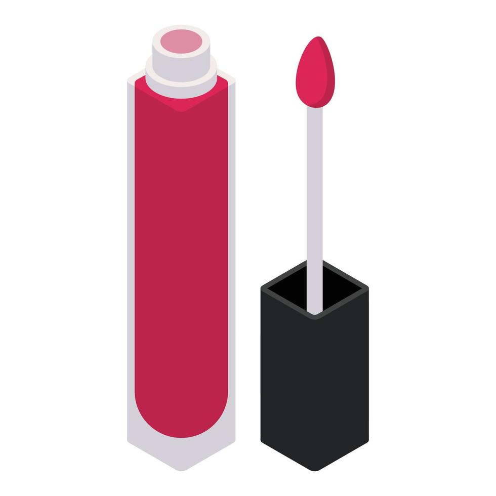 borstel lippenstift icoon, isometrische stijl vector