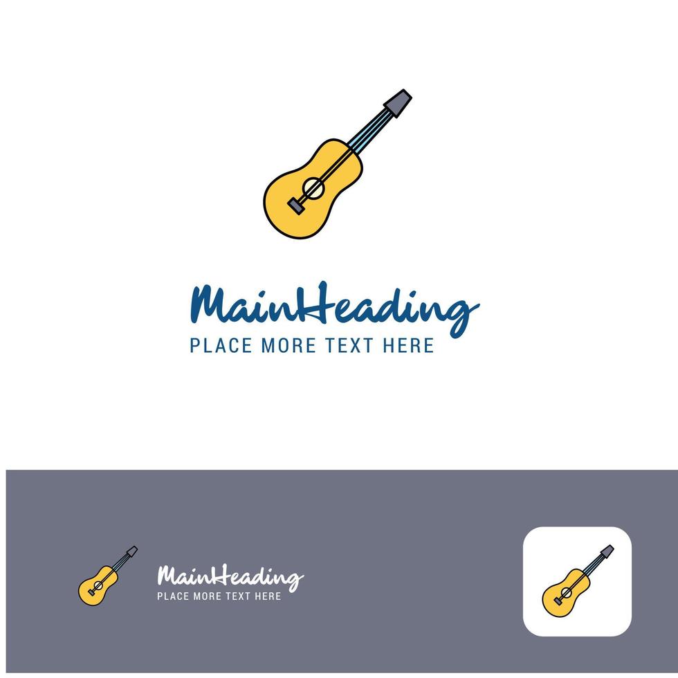 creatief gitaar logo ontwerp vlak kleur logo plaats voor slogan vector illustratie