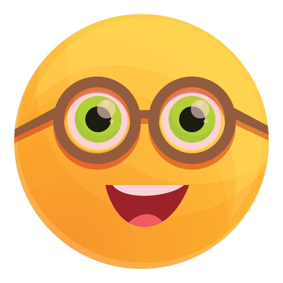 emoticon met bril icoon, tekenfilm stijl vector