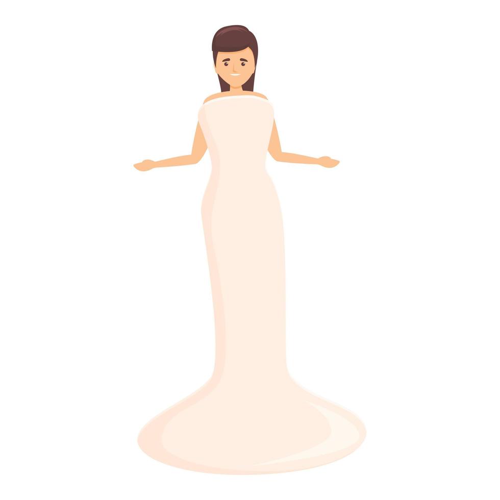 liefde bruiloft jurk icoon, tekenfilm stijl vector