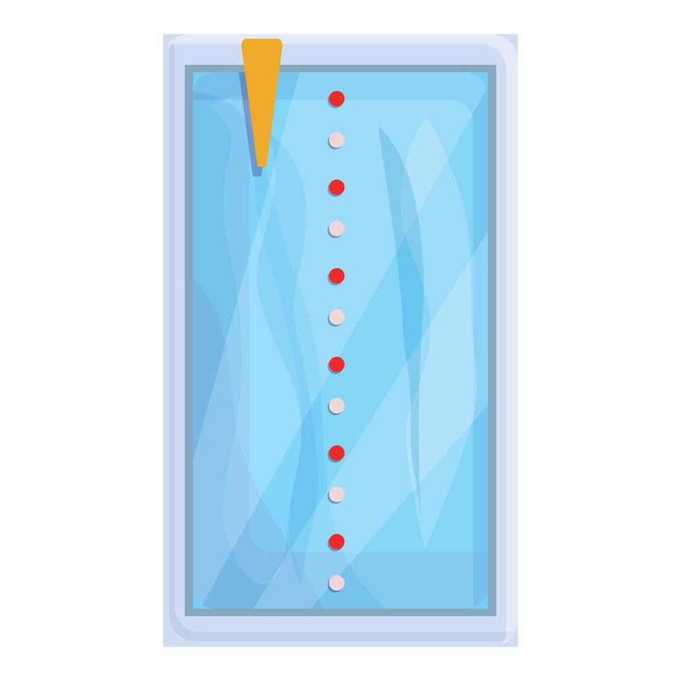 zwembad visie van bovenstaand icoon, tekenfilm stijl vector