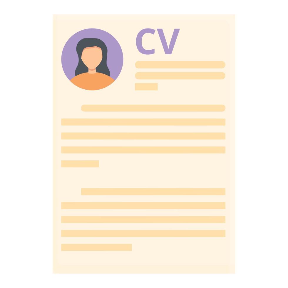 mensen hr CV icoon tekenfilm vector. baan kandidaat vector