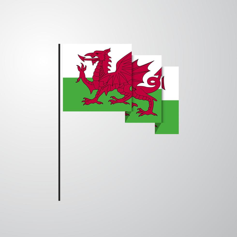 Wales golvend vlag creatief achtergrond vector