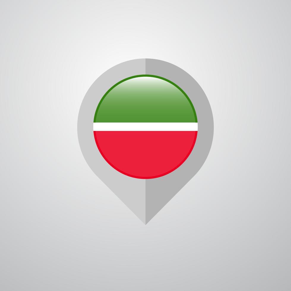 kaart navigatie wijzer met Tatarstan vlag ontwerp vector